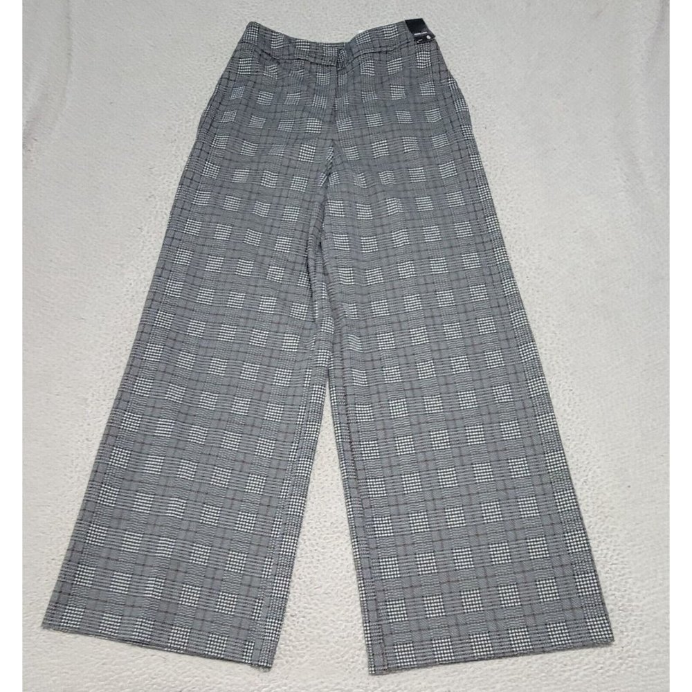 7th Avenue Design Studio NY Co Womens Gray Plaid Ponte Pants Wide Leg Size 6 NWT - Picture 3 of 15